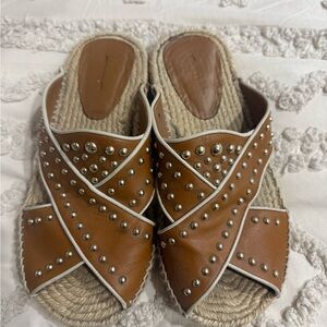 See By Chloe Tan Studded Espadrille Slides